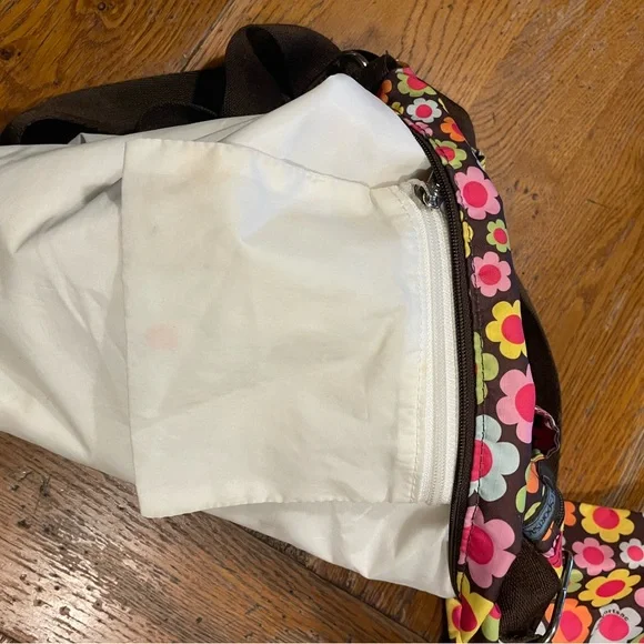 LESportSac Flower Power Satchel Crossbody/Shoulder Bag - Picture 7 of 8